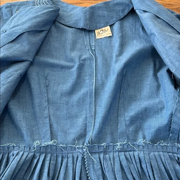 Vintage Dress Women’s Handmade by Dixie Deb Denim Blue Dress Western - Picture 12 of 15